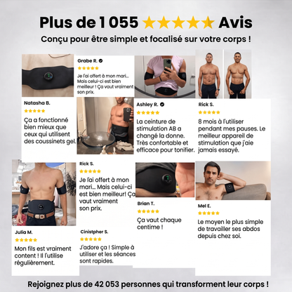 Neurotone : stimulateur NMES – l’équivalent de 3 000 abdominaux en 20 minutes.
